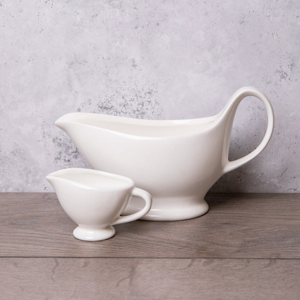 2pc Porcelain Tableware Set with Sauce Boat, 75ml and Gravy Boat, 400ml - White Basics image 2