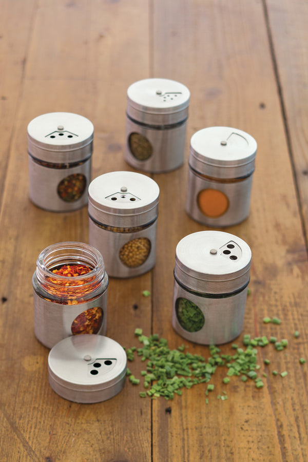 Home Made Set of 6 Stainless Steel Spice Jars image 2