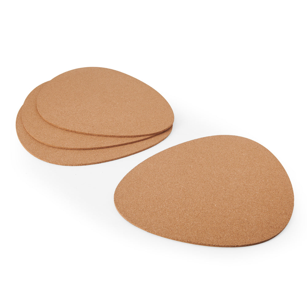 Mikasa Pebble-Shaped Cork Placemats, Set of 4, Natural, 38 x 30cm