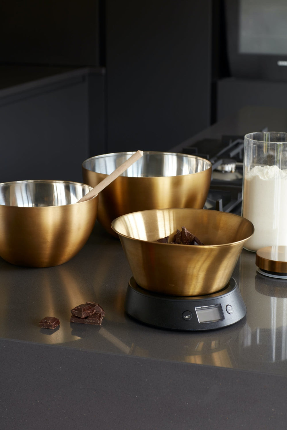 MasterClass Electronic Dual Dry and Liquid Scales with Brass Finish Bowl