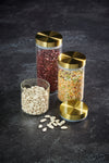 MasterClass Airtight Small Glass Food Storage Jar with Brass Lid image 2