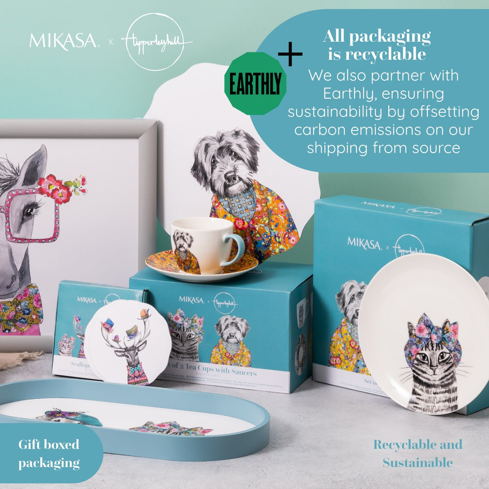 Mikasa x Tipperleyhill Scallop-Shaped Coasters, Set of 4, 12cm