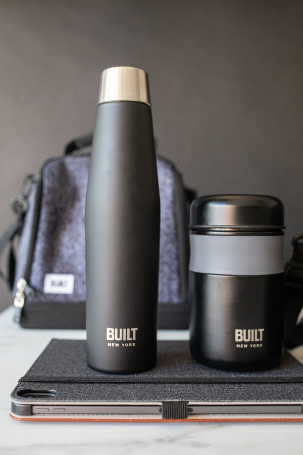 BUILT Apex Insulated Water Bottle & Food Flask Set, Black image 10