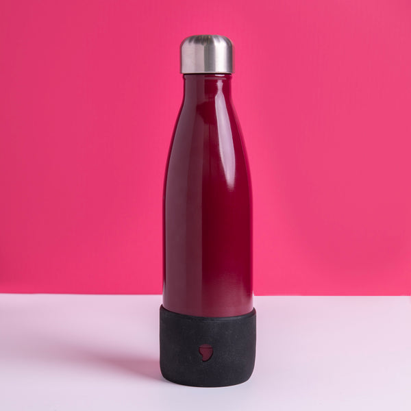 S'well 2pc Travel Bottle Set with Stainless Steel Water Bottle, 500ml, Wild Cherry and Black Small Bumper image 2