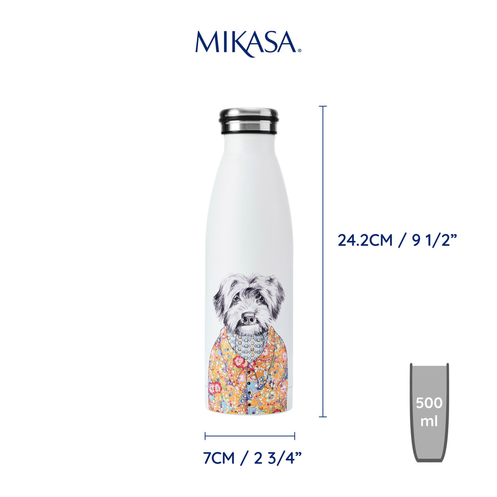 Mikasa Tipperleyhill Cockapoo Double-Walled Stainless Steel Water Bottle, 500ml