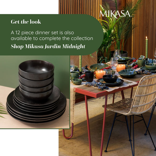 Mikasa Jardin Midnight Stoneware Mugs, Set of 4, 420ml, Black image 10