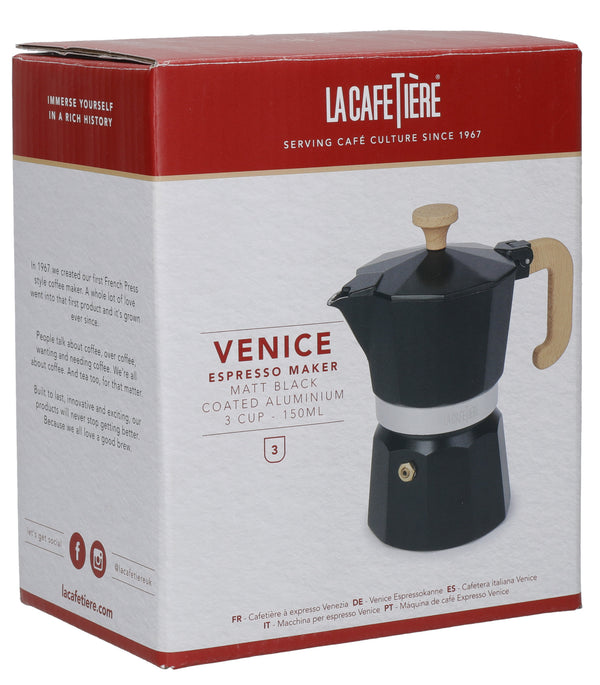 La Cafetière Venice 3 Cup Espresso Maker - Aluminium, Black image 8