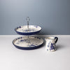 2pc Ceramic Tea Set with 2-Tier Cake Stand and Milk Jug, 250ml - Blue Rose