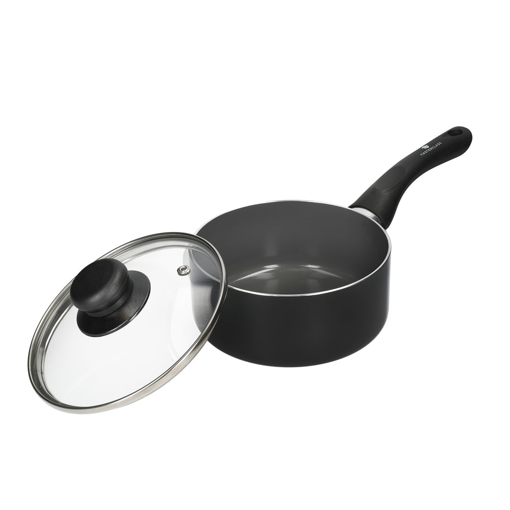 MasterClass Can-to-Pan 16cm Ceramic Non-Stick Saucepan with Lid, Recycled Aluminium
