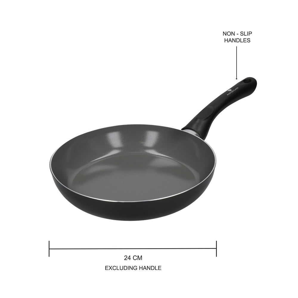 3pc Can-to-Pan Recycled Aluminium & Ceramic Frying Pan Set with 3x Non-Stick Frying Pans Sized 20cm, 24cm and 30cm