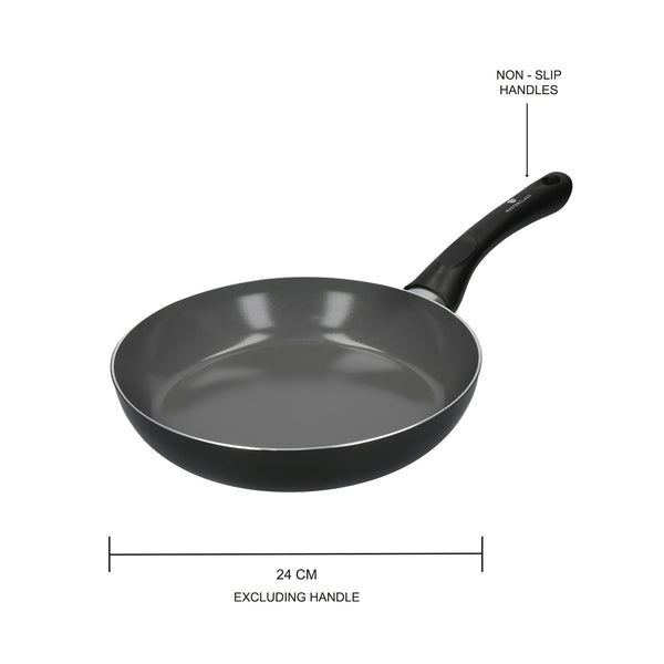 3pc Can-to-Pan Recycled Aluminium & Ceramic Frying Pan Set with 3x Non-Stick Frying Pans Sized 20cm, 24cm and 30cm image 3