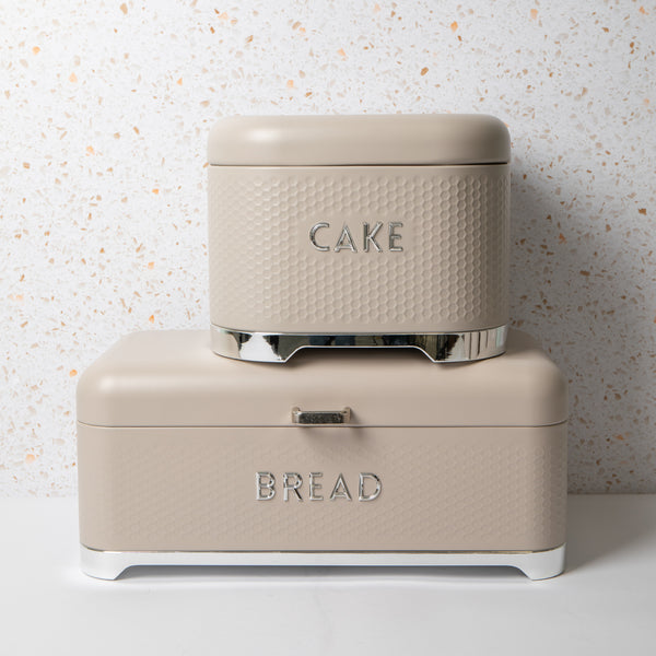 2pc Gift-Tagged Iced Latte Steel Storage Set with Cake Tin and Bread Bin - Lovello image 2