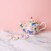 Maxwell & Williams Tea's & C's Contessa Set with 1 L Teapot and Four Coasters - Rose image 2