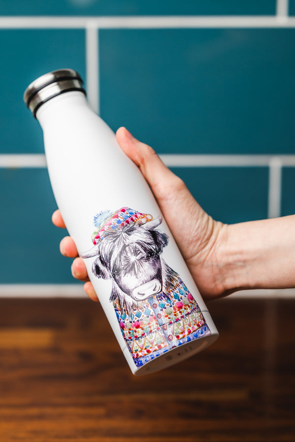 Mikasa Tipperleyhill Highland Cow Double-Walled Stainless Steel Water Bottle, 500ml image 2