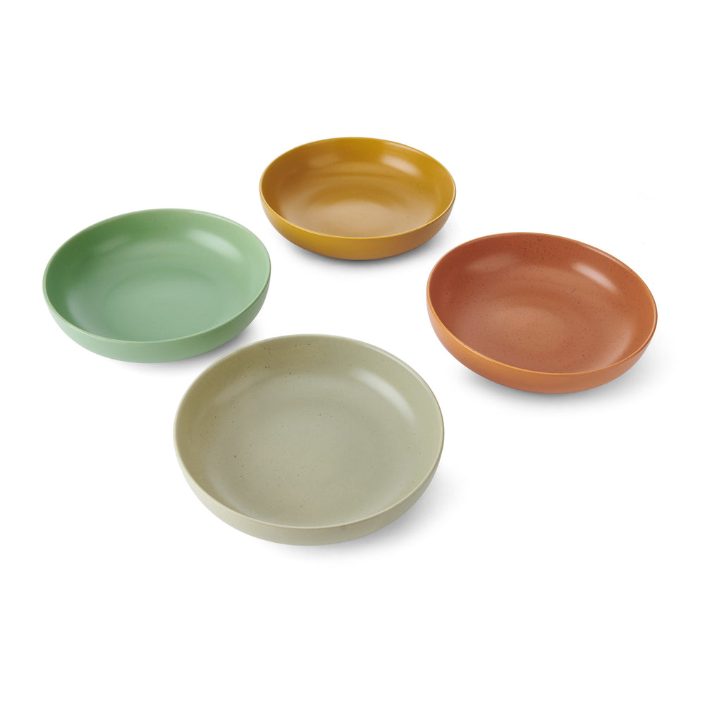 KitchenCraft Idilica Stoneware Pasta Bowls, Set of 4, 21cm