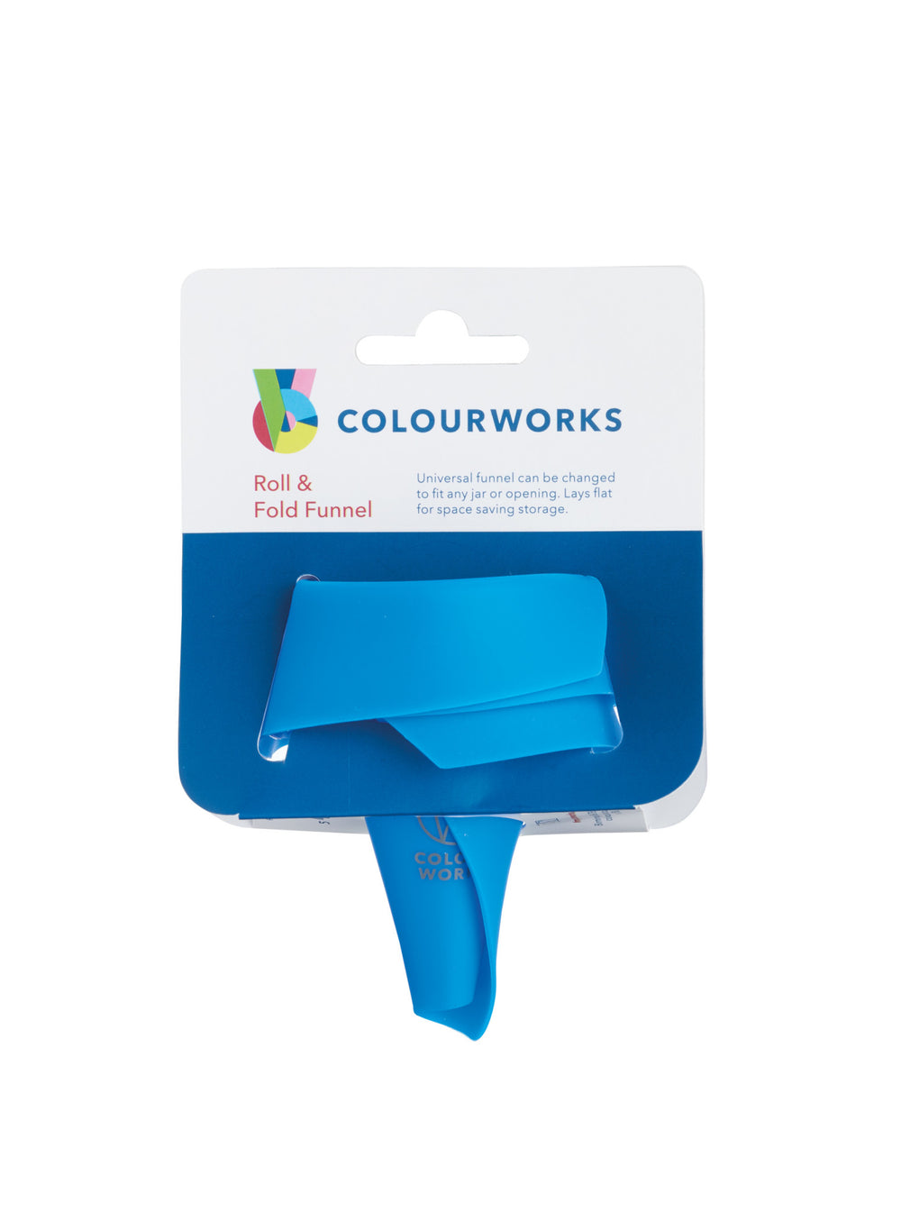 Colourworks Brights Blue Silicone Roll and Fold Funnel