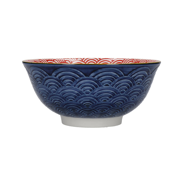 KitchenCraft Set of 4 Ceramic Cereal Bowls - 'Blues' Design image 3