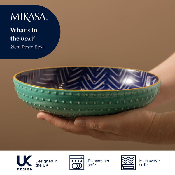 Mikasa Indigo Chevron Stoneware Bowl, 21cm image 8
