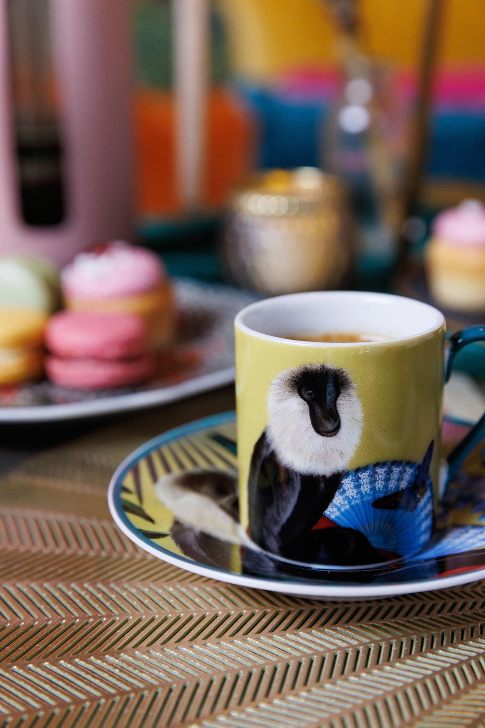 Mikasa x Sarah Arnett Porcelain Espresso Cups and Saucers, Set of 2, 85ml
