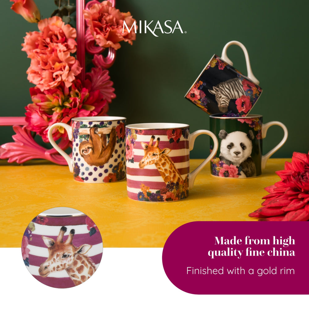 Mikasa Wild at Heart Giraffe Print Porcelain Mug, 280ml