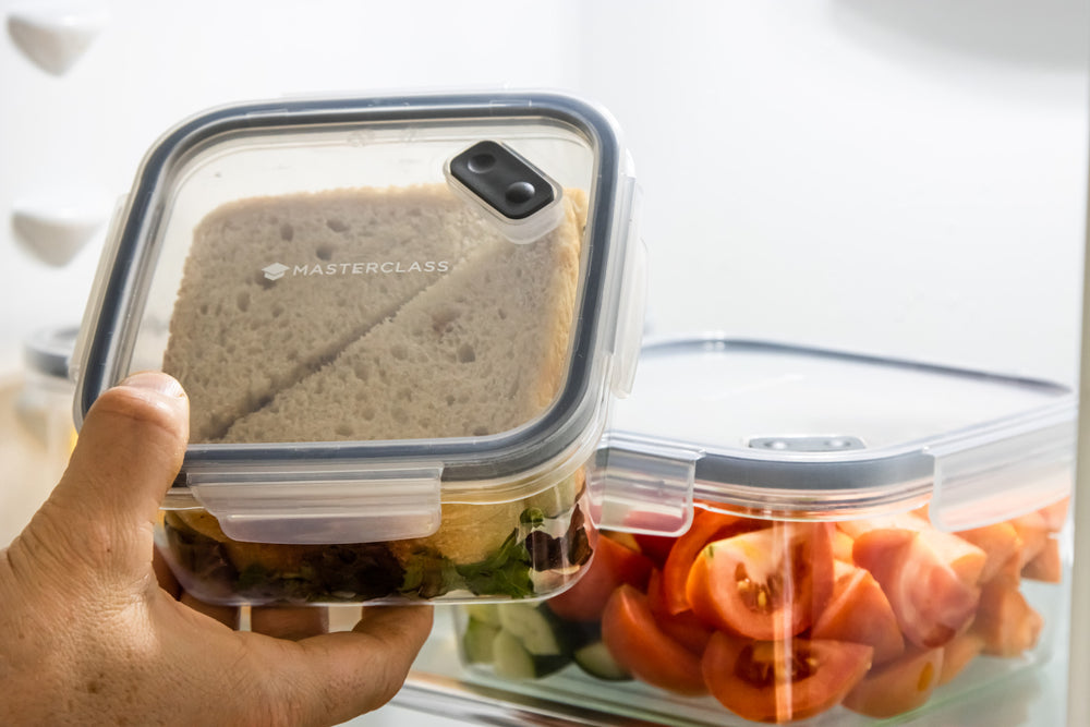 MasterClass Eco-Snap 800ml Recycled Plastic Food Storage Container - Square