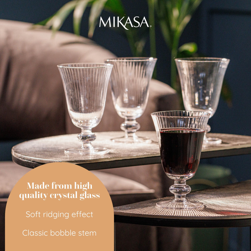 Mikasa Salerno Crystal Wine Glasses, Set of 4, 260ml