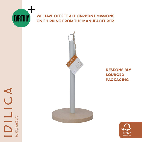 KitchenCraft Idilica Kitchen Roll Holder with Beechwood Base, 31.5cm image 11