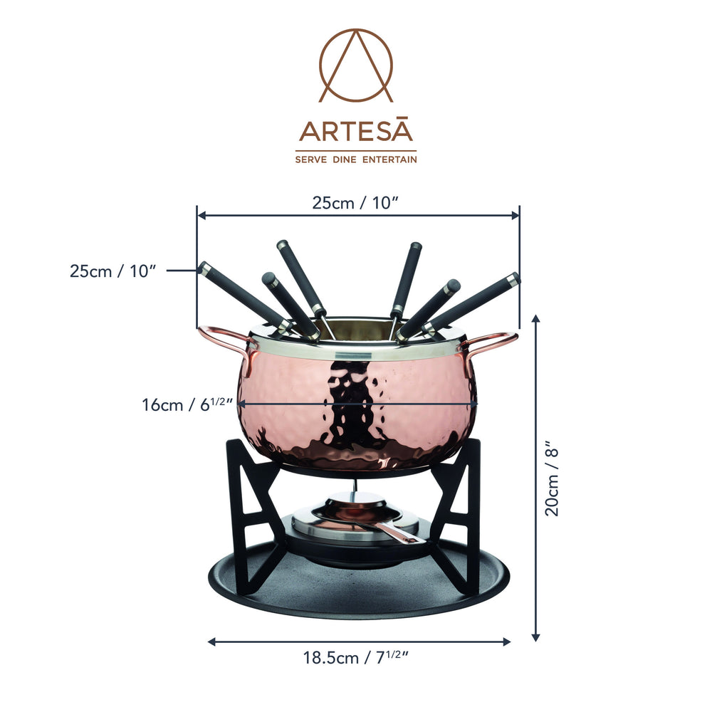 Artesà Hand Finished Copper Effect Fondue Set