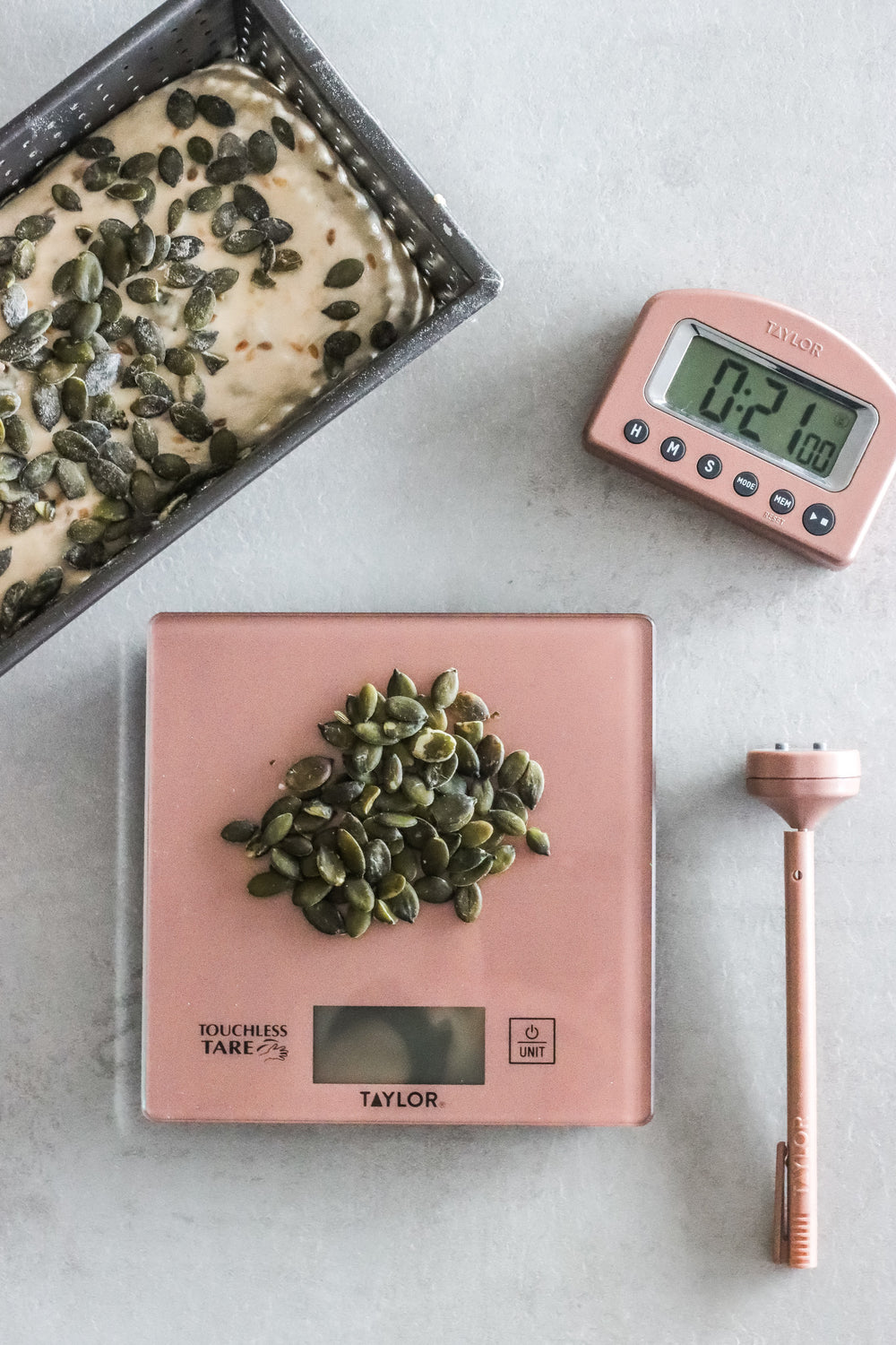 Taylor Pro 3-Piece Rose Gold Kitchen Measuring Set in Gift Box