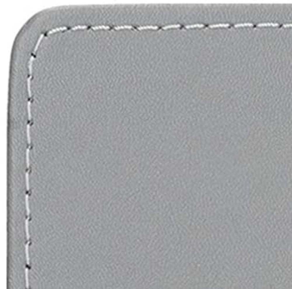 Creative Tops Naturals Premium Pack Of 4 Stitched Edge Faux Leather Placemats Metalic Silver