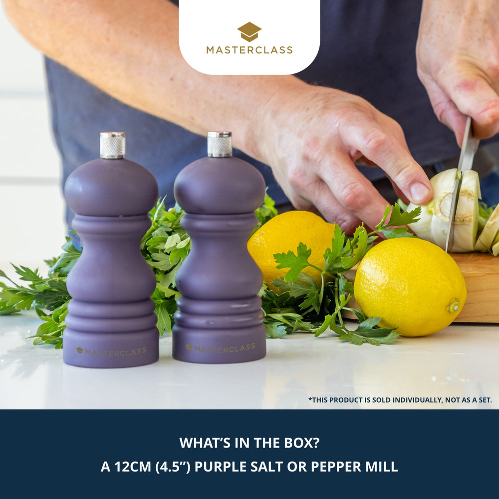 MasterClass Purple Salt/Pepper Mill With Interchangeable Cap, Ceramic 12cm