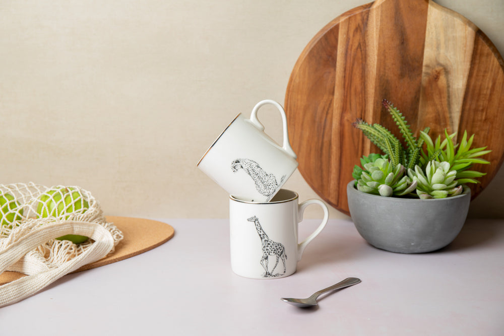 Mikasa Cheetah Straight-Sided Porcelain Mug, 280ml