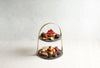 Artesá 2-Tier Brass Cake Stand with Round Slate Serving Platters image 3