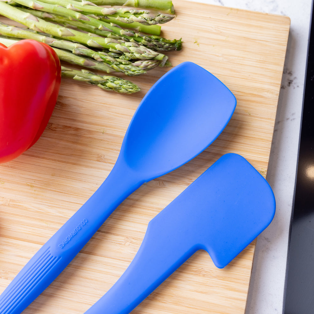 Colourworks Blue Silicone Spatula with Bowl Rest