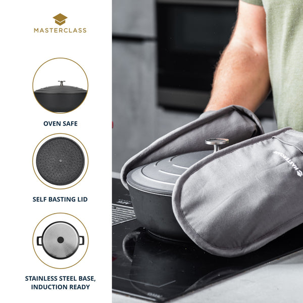 MasterClass Black Shallow Cast Aluminium Casserole Dish, 2.5L image 6