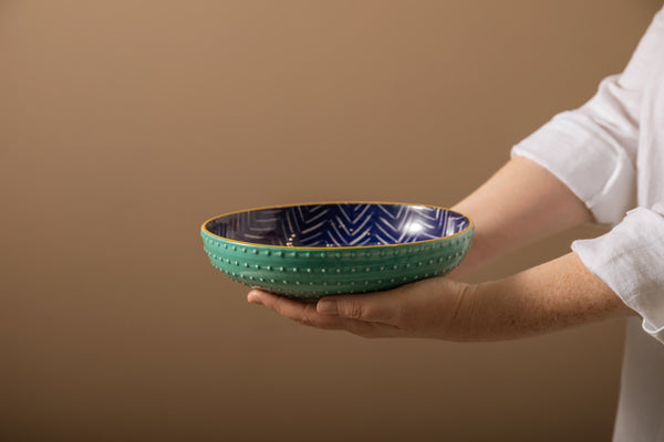 Mikasa Indigo Chevron Stoneware Bowl, 21cm image 2