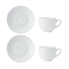 Mikasa Chalk Set of 2 Porcelain Espresso Cups and Saucers, 90ml, White image 1