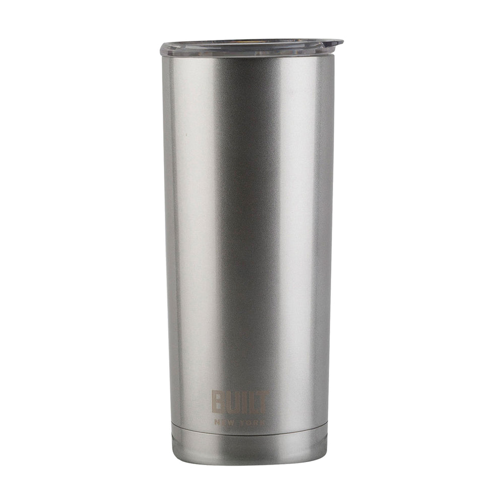 BUILT Double Walled 740ml Water Bottle and 590ml Double Walled Travel Mug Set - Silver