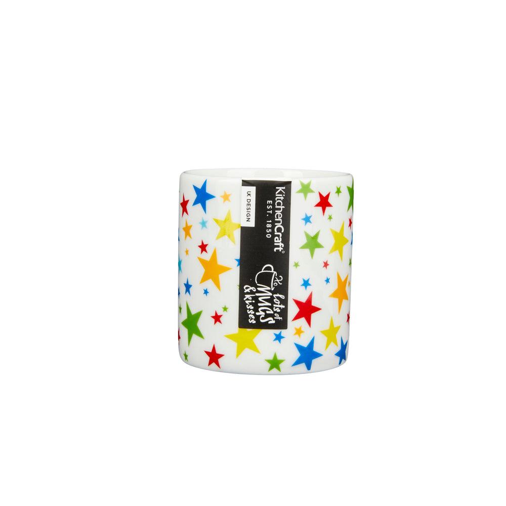 Set of 6 KitchenCraft 80ml Porcelain Multi Stars Espresso Cups
