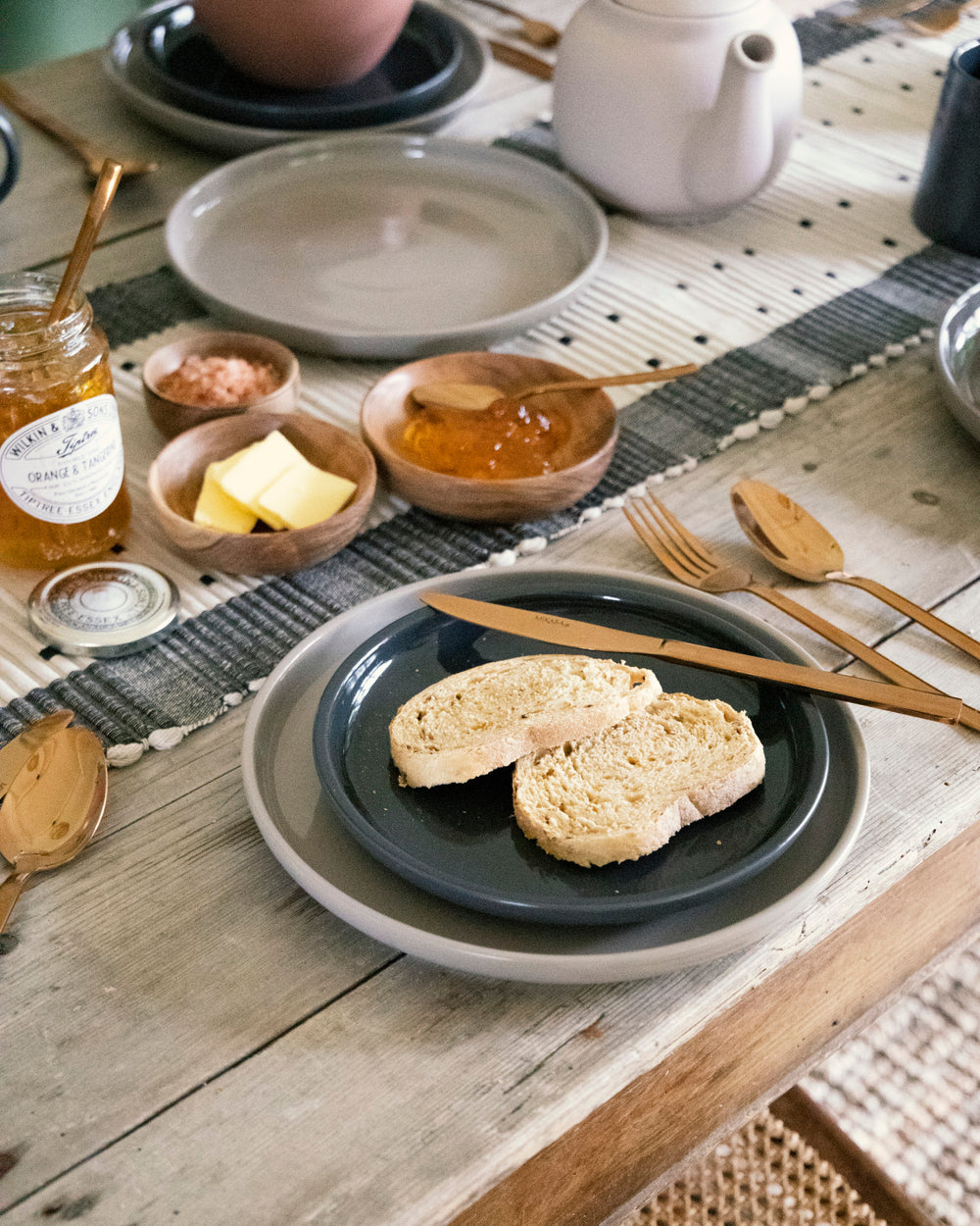 Mikasa Serenity Ceramic 20cm Slate Grey Side Plate