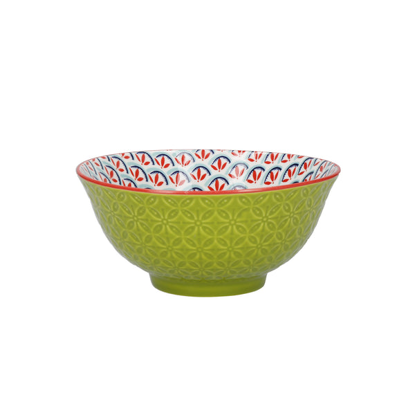 KitchenCraft Patterned Cereal Bowl Set in Gift Box, Ceramic, 'Brights' Designs, 15cm, 4 Pieces image 7