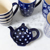 London Pottery Tea Bag Tidy Blue and White Circle image 4