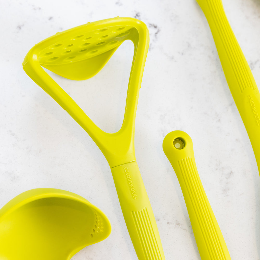 Colourworks Green Silicone Potato Masher with Built-In Scoop