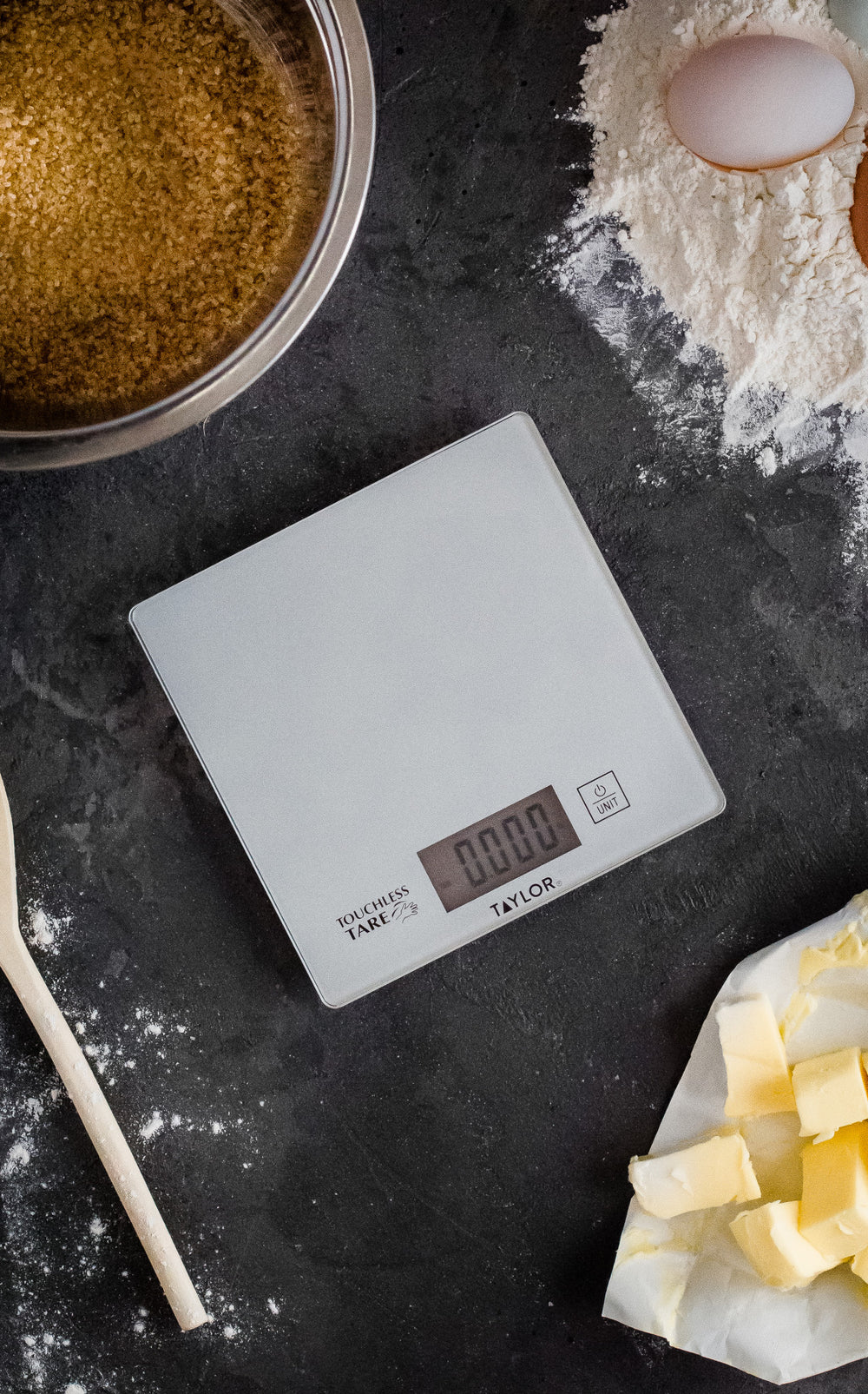 Taylor Pro Compact Digital Kitchen Scales with Touchless Tare in Gift Box, Glass / Plastic - Silver