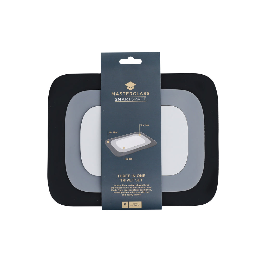 MasterClass Smart Space 3-in-1 Silicone Trivet, 23 x 18cm