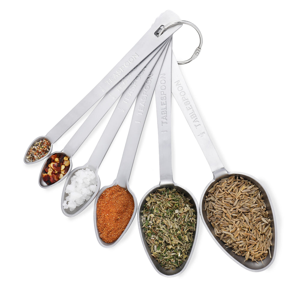 MasterClass Stainless Steel Measuring Spoon Set - 6 Pieces