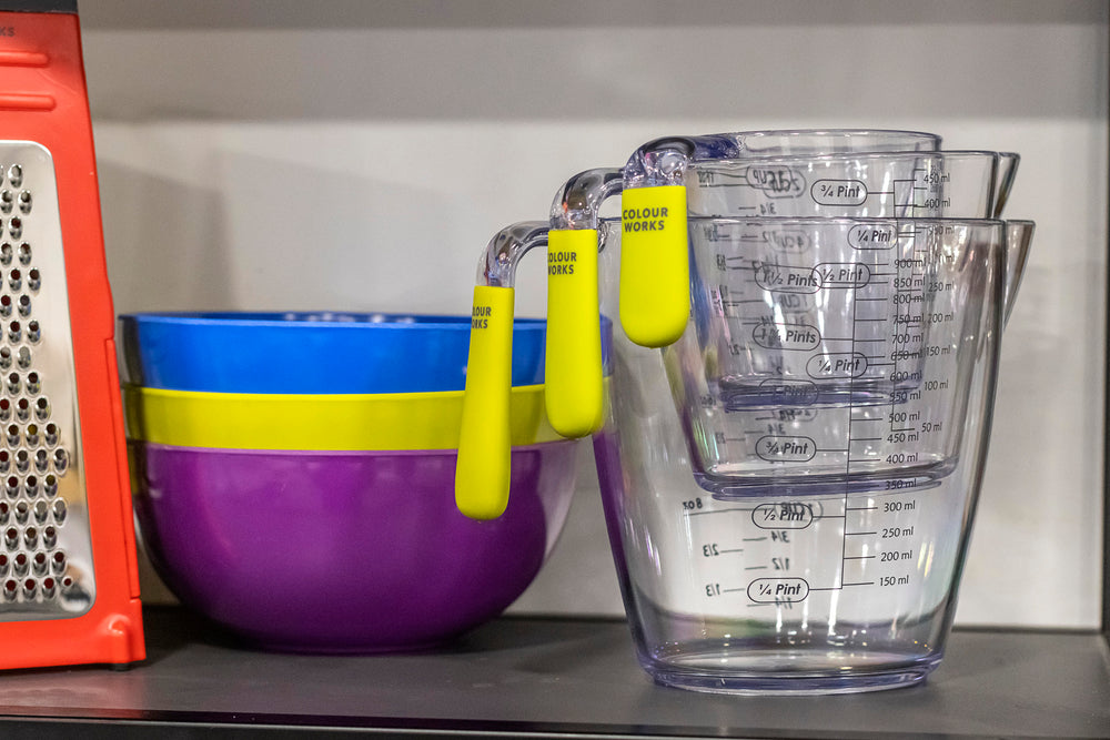 Colourworks 3 Piece Green Acrylic Measuring Jug Set