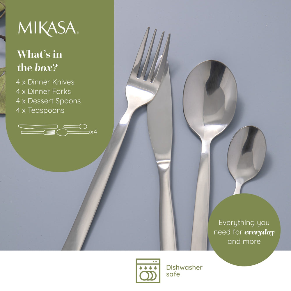 Mikasa Beaumont Stainless Steel Cutlery Set, 16 Piece
