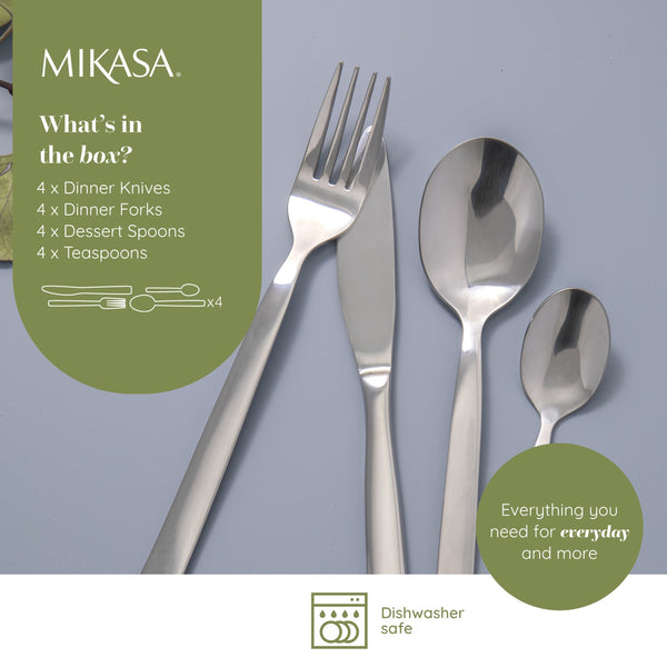 Mikasa Beaumont Stainless Steel Cutlery Set, 16 Piece image 9
