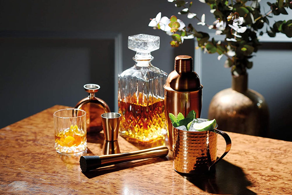 BarCraft Stainless Steel Copper Finish 140ml Hip Flask